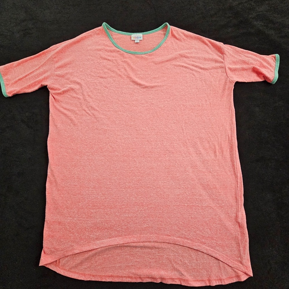 LuLaRoe Pink Short Sleeve Polyester Blend Sleep Shirt Women's M